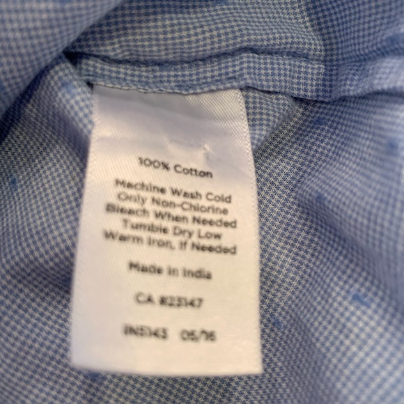 Talbots popover blouse, blue, size small - Picture 6 of 6